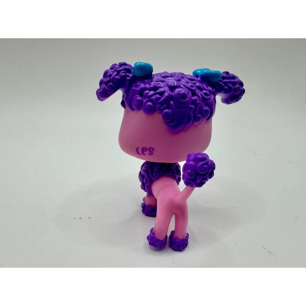 Hasbro‎ Littlest Pet Shop LPS Poodle Pink Purple Blue Bows Purple Eyes G7 #7
